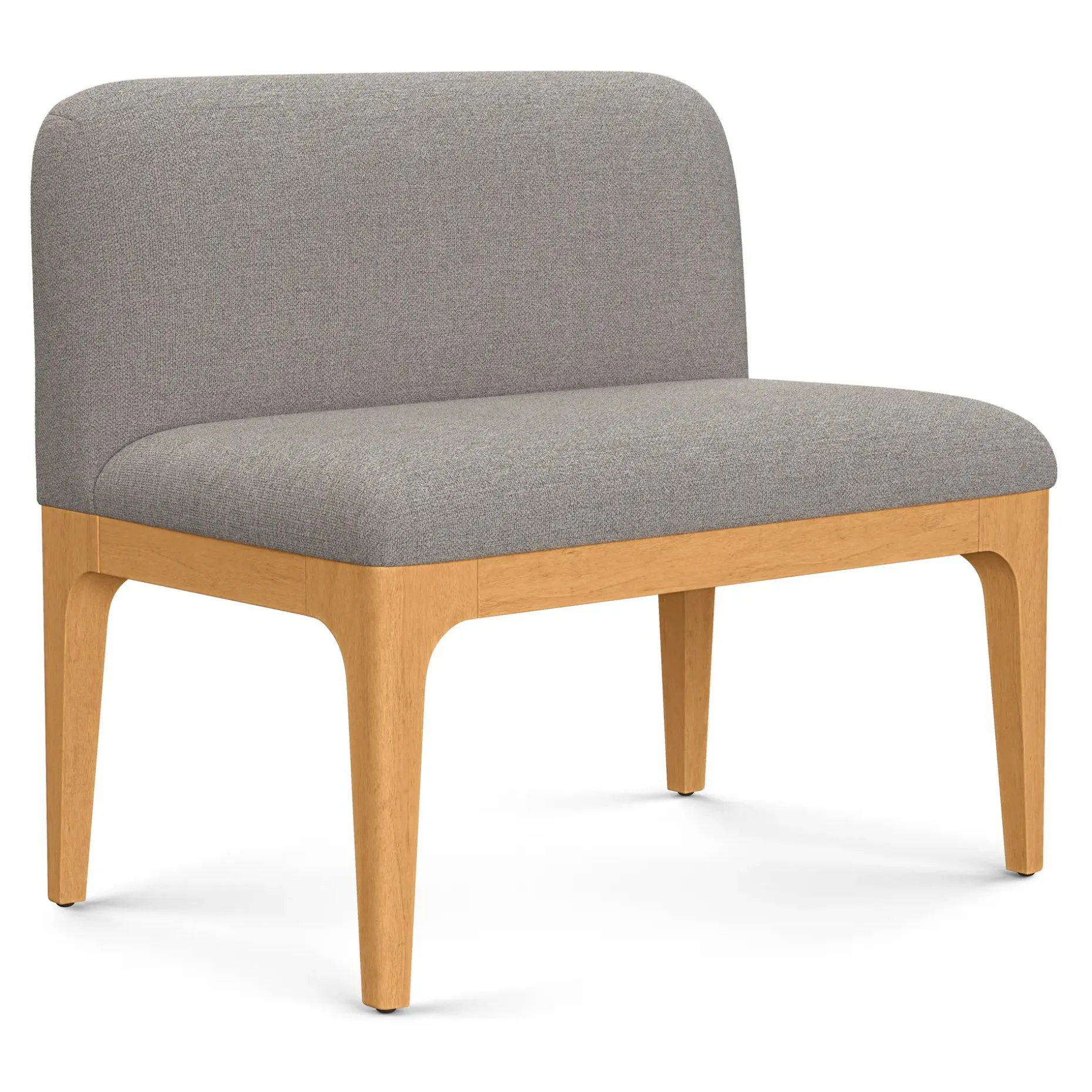 Rosin 34" Armless Banquette - Natural Oak and Hestia Gray