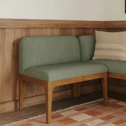 Rosin 34" Armless Banquette - Smoked Oak and Welsh Green