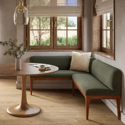 Rosin 53" Armless Banquette - Smoked Oak and Welsh Green