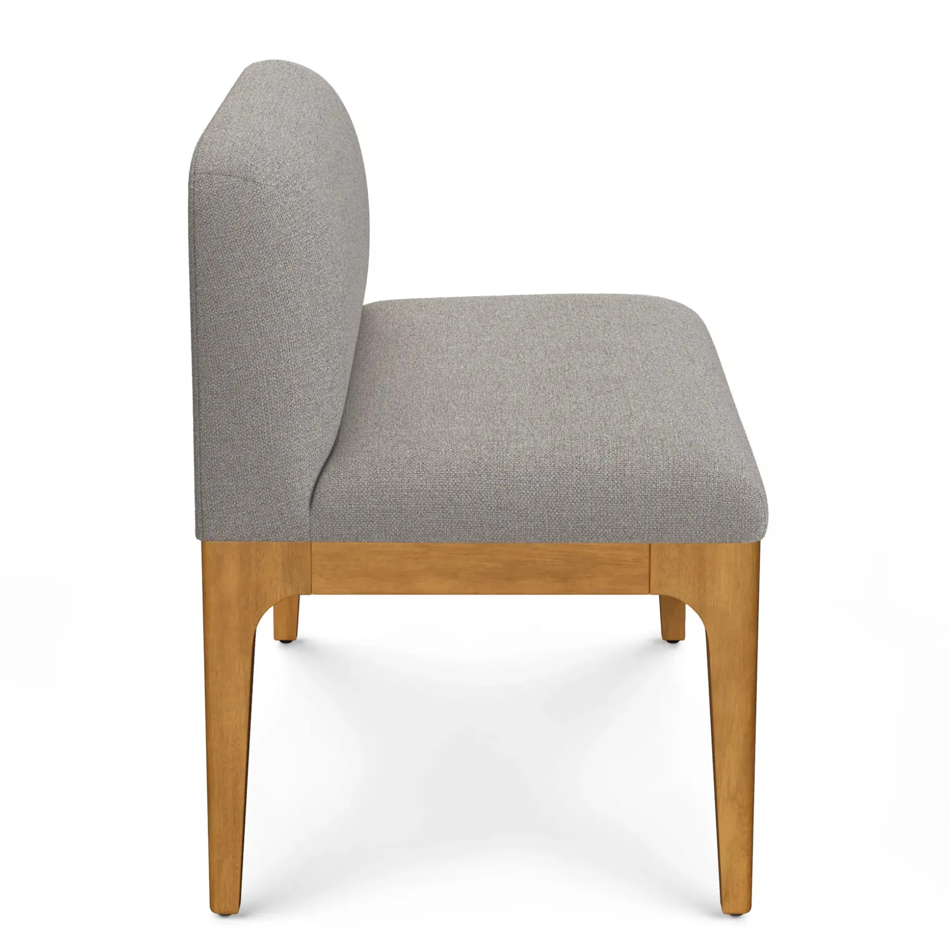 Rosin 53" Armless Banquette - Smoked Oak and Hestia Gray
