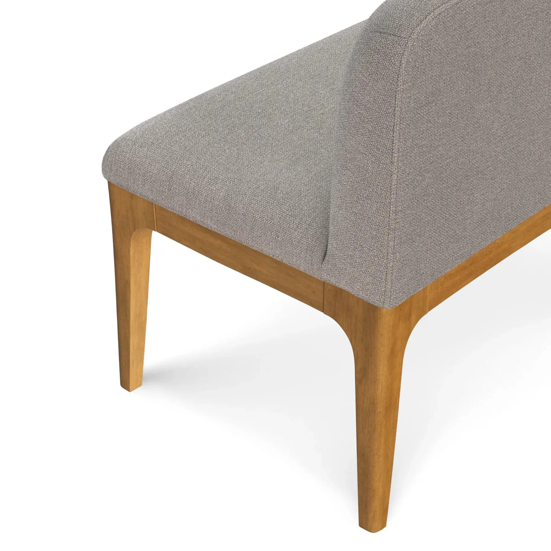 Rosin 53" Armless Banquette - Smoked Oak and Hestia Gray