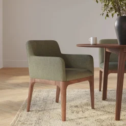 Rosin Dining Armchair - Smoked Oak and Welsh Green