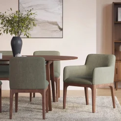 Rosin Dining Armchair - Smoked Oak and Welsh Green