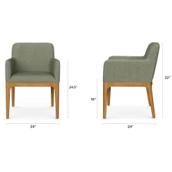 Rosin Dining Armchair - Smoked Oak and Welsh Green