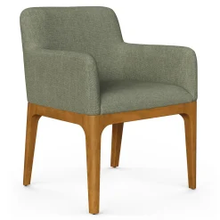 Rosin Dining Armchair - Smoked Oak and Welsh Green