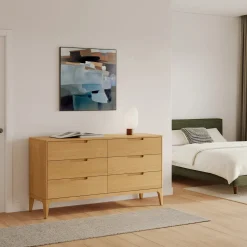 Rosin 6-Drawer Double Dresser - Natural Oak