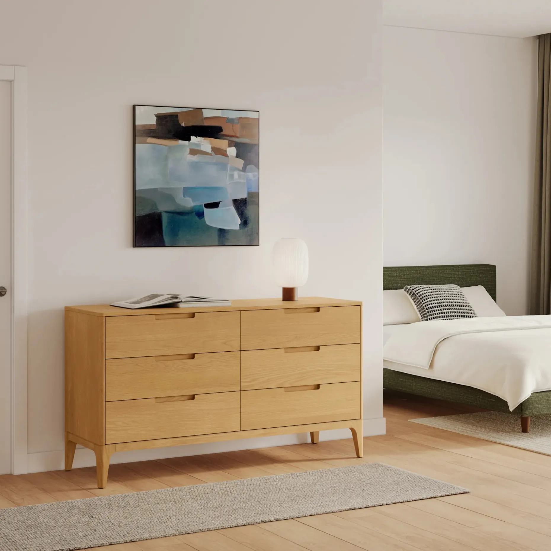Rosin 6-Drawer Double Dresser - Natural Oak
