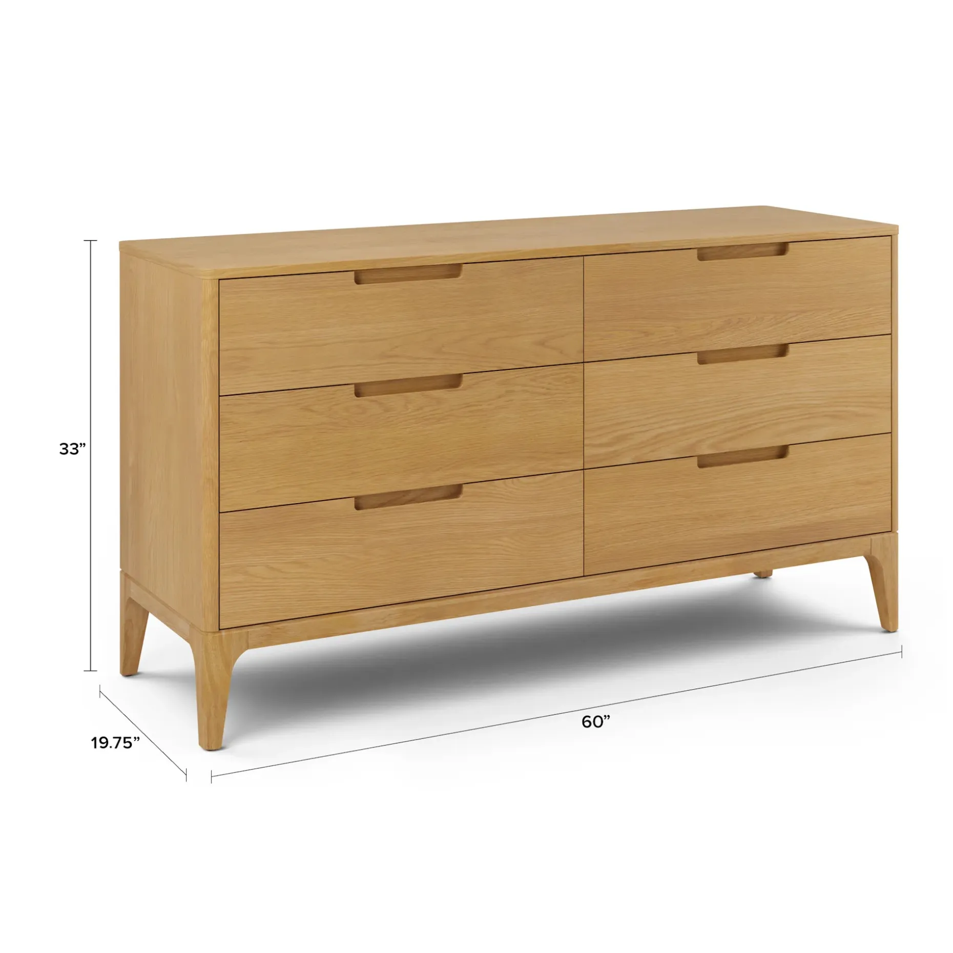 Rosin 6-Drawer Double Dresser - Natural Oak