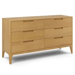 Rosin 6-Drawer Double Dresser - Natural Oak