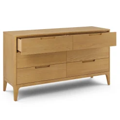 Rosin 6-Drawer Double Dresser - Natural Oak