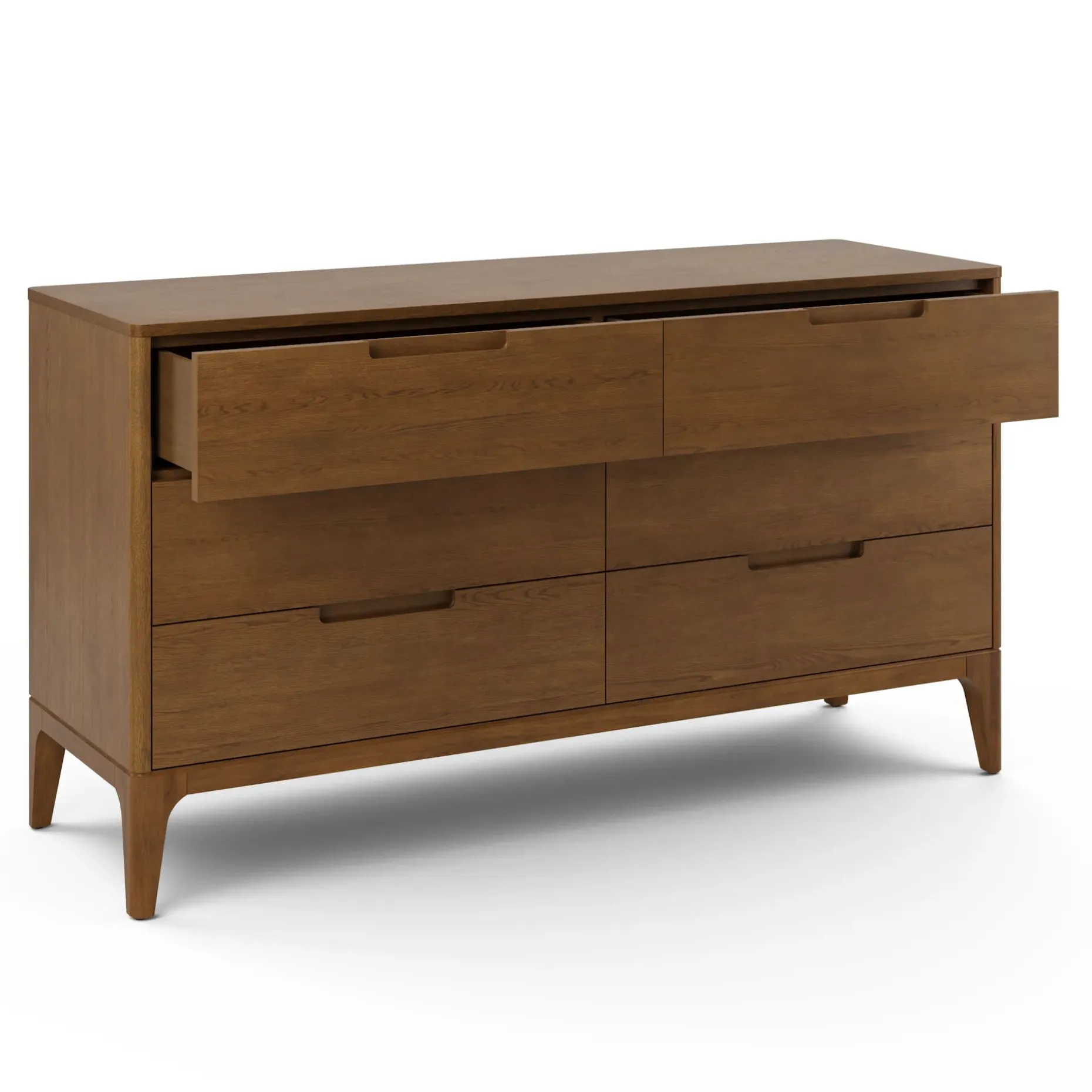 Rosin 6-Drawer Double Dresser - Smoked Oak