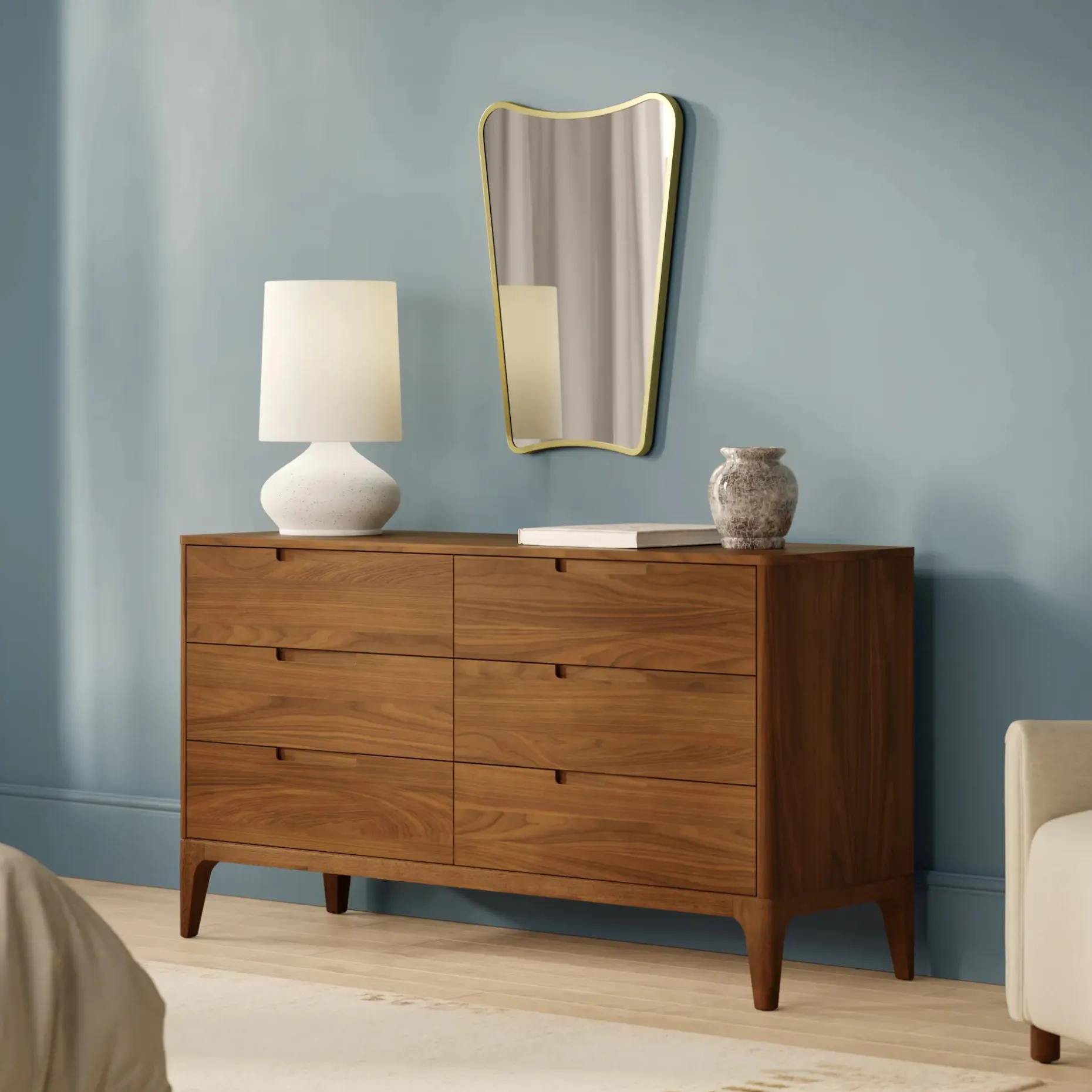 Rosin 6-Drawer Double Dresser - Walnut