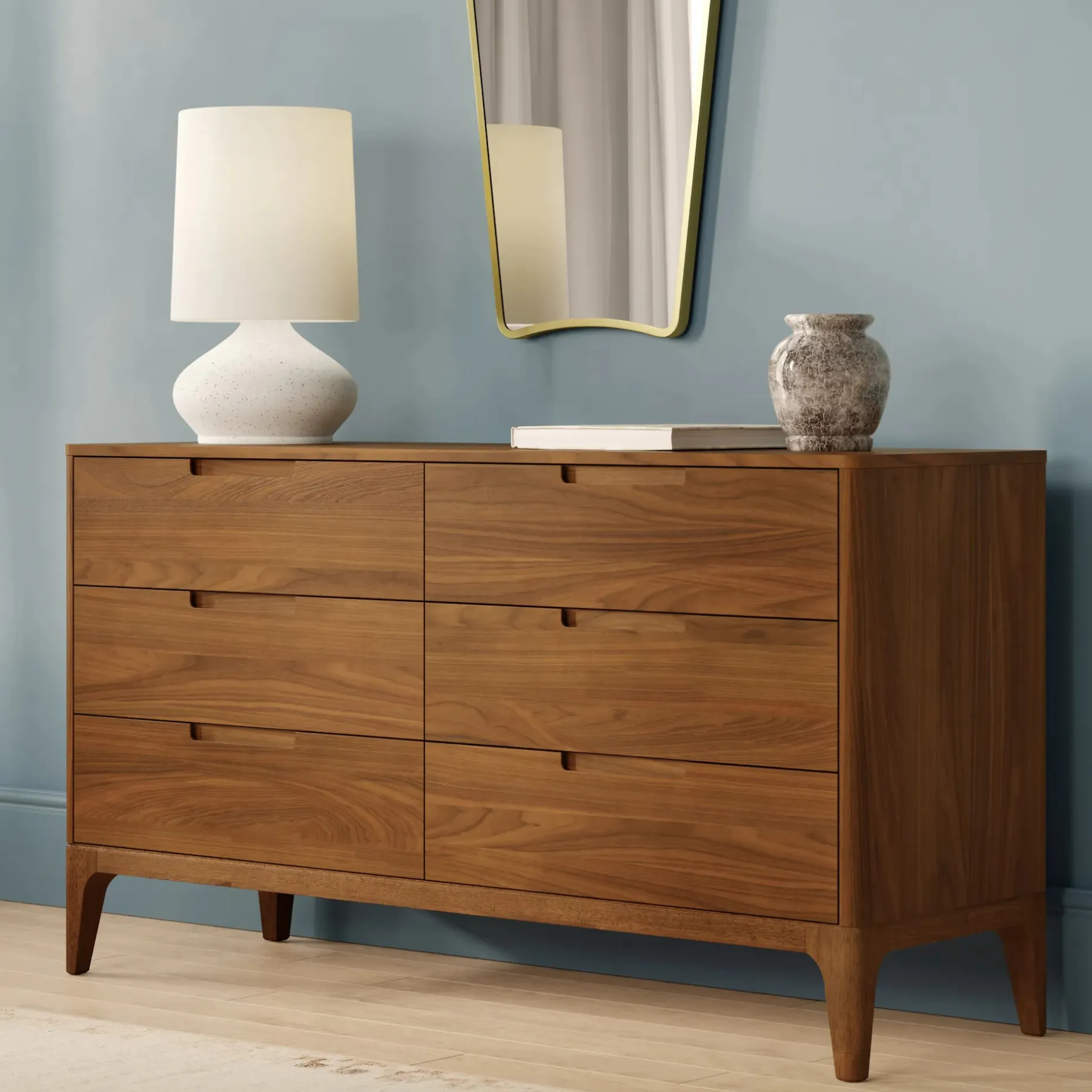 Rosin 6-Drawer Double Dresser - Walnut