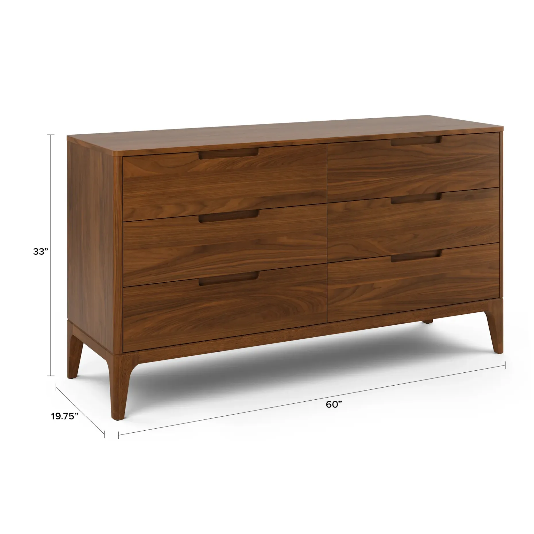 Rosin 6-Drawer Double Dresser - Walnut