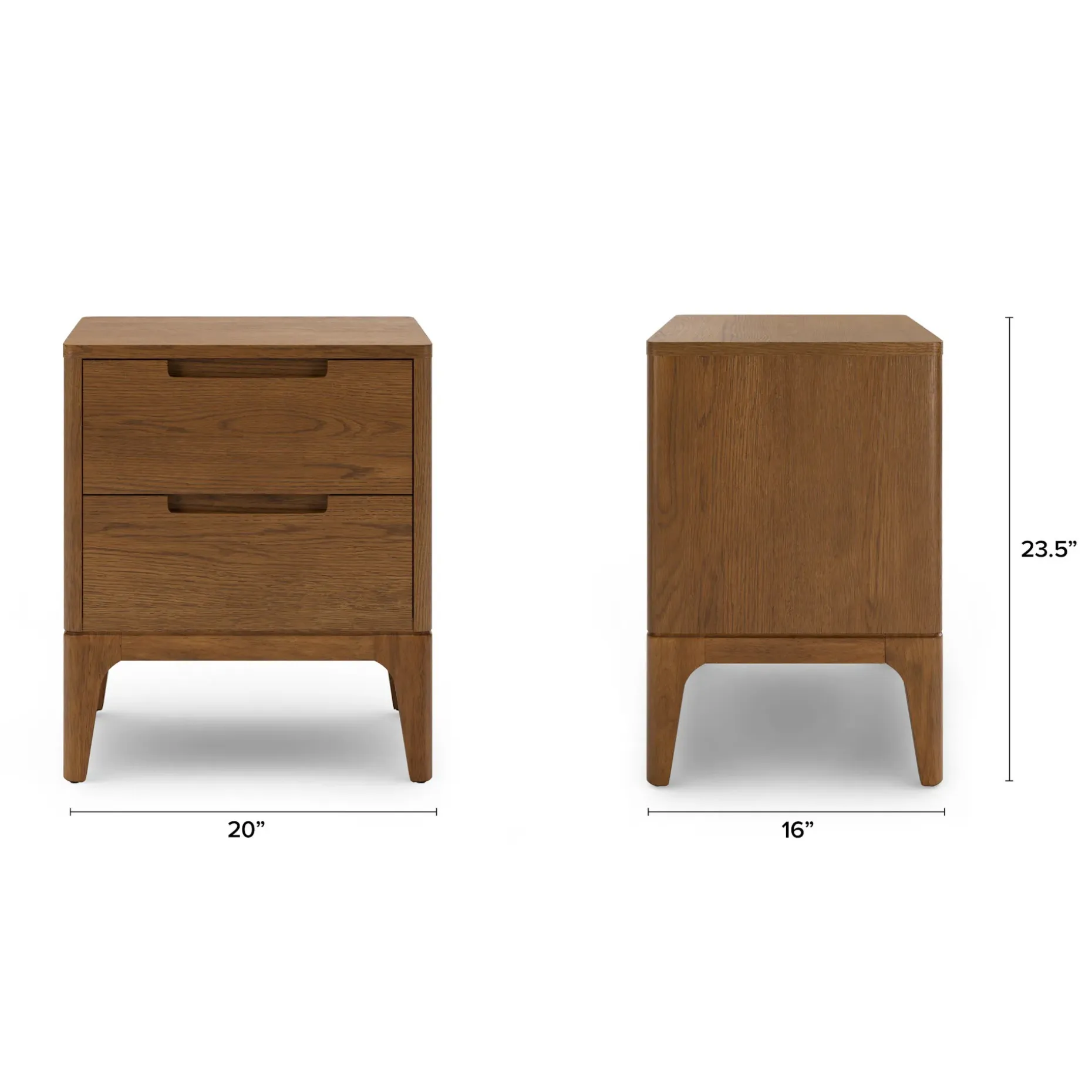 Rosin 2-Drawer Nightstand - Smoked Oak