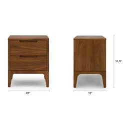 Rosin 2-Drawer Nightstand - Walnut