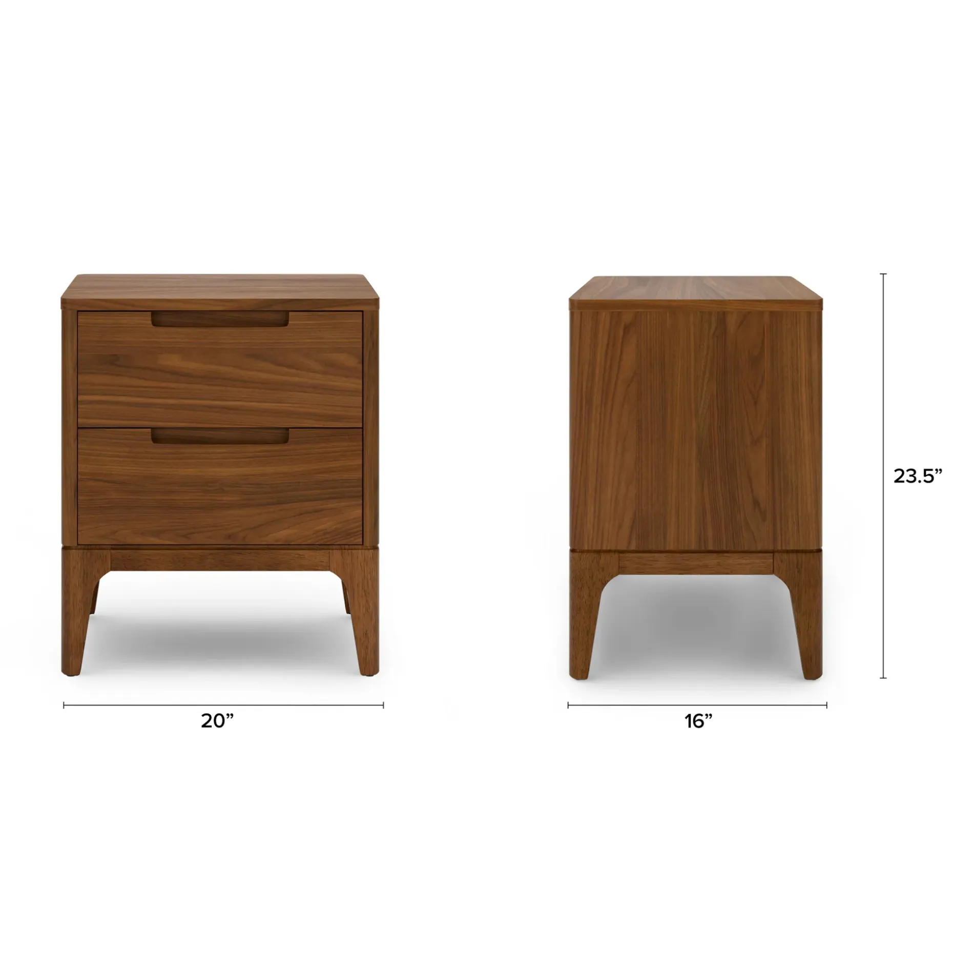 Rosin 2-Drawer Nightstand - Walnut