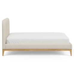 Rosin King Upholstered Bed - Natural Oak and Sand Ivory