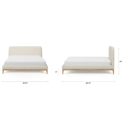 Rosin King Upholstered Bed - Natural Oak and Sand Ivory