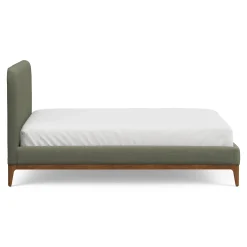 Rosin King Upholstered Bed - Smoked Oak and Welsh Green