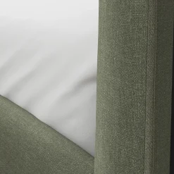Rosin King Upholstered Bed - Smoked Oak and Welsh Green