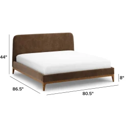 Rosin King Upholstered Bed - Walnut and Valor Brown