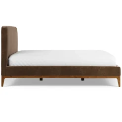Rosin King Upholstered Bed - Walnut and Valor Brown