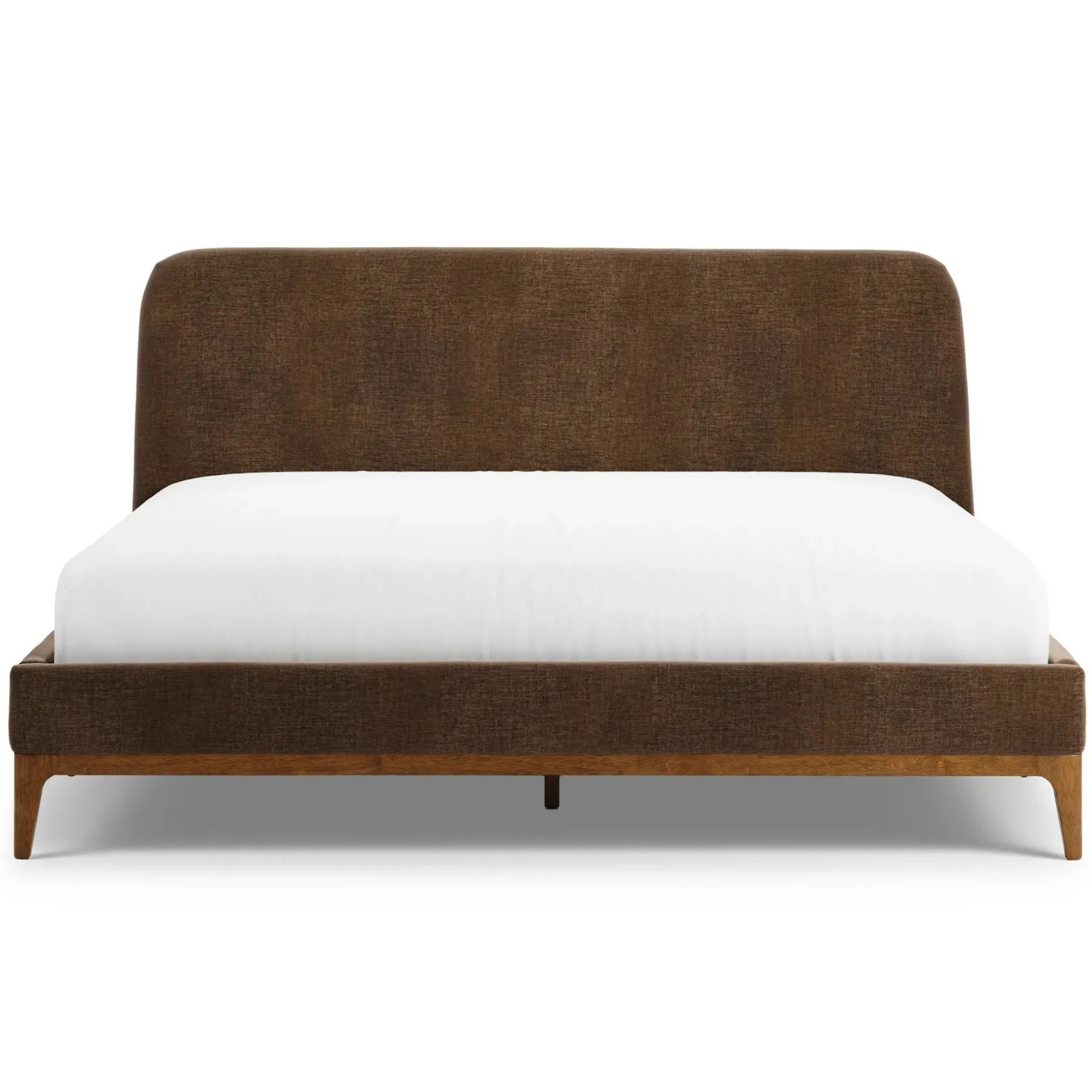 Rosin King Upholstered Bed - Walnut and Valor Brown