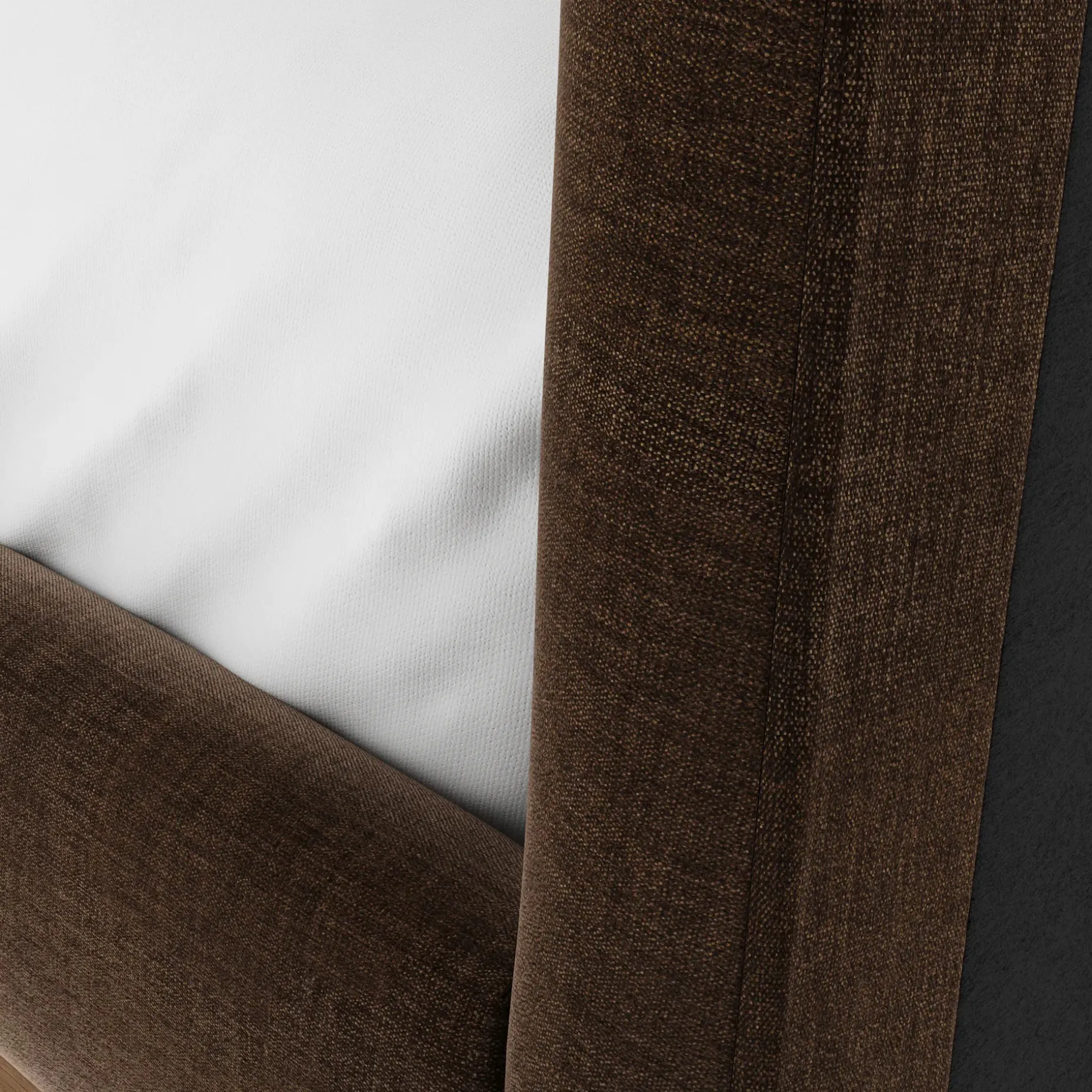 Rosin King Upholstered Bed - Walnut and Valor Brown
