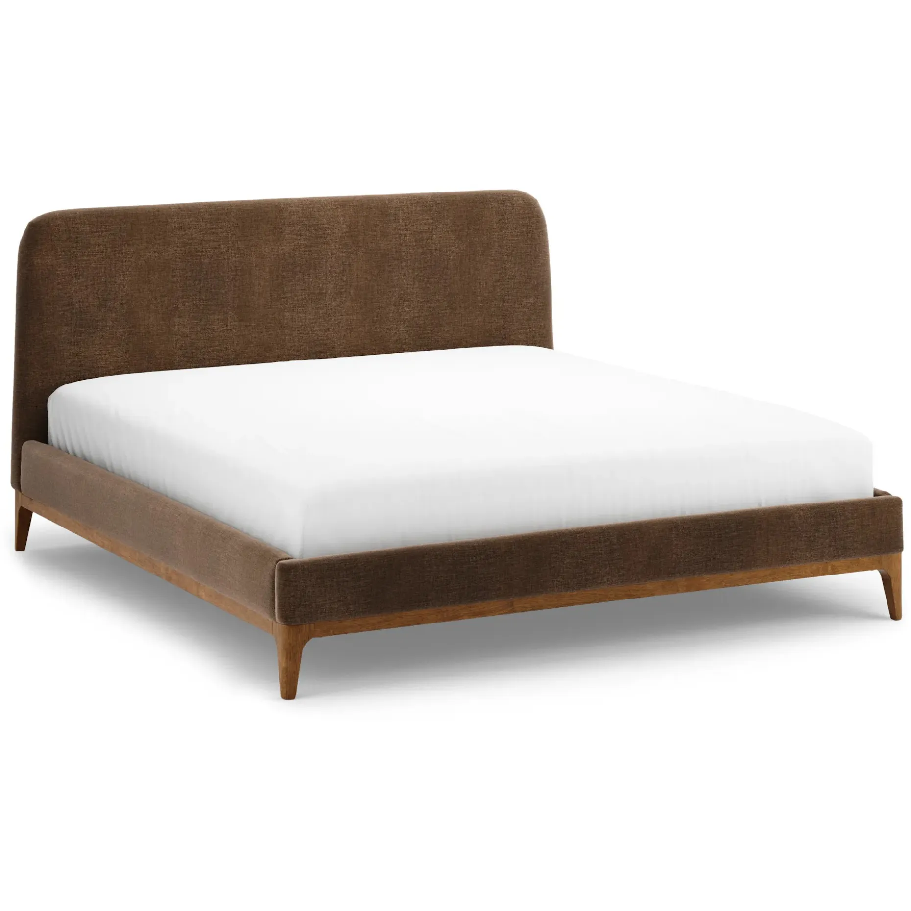 Rosin King Upholstered Bed - Walnut and Valor Brown