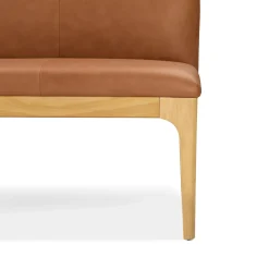 Rosin 53" Leather Armless Banquette - Natural Oak and Lucia Tan