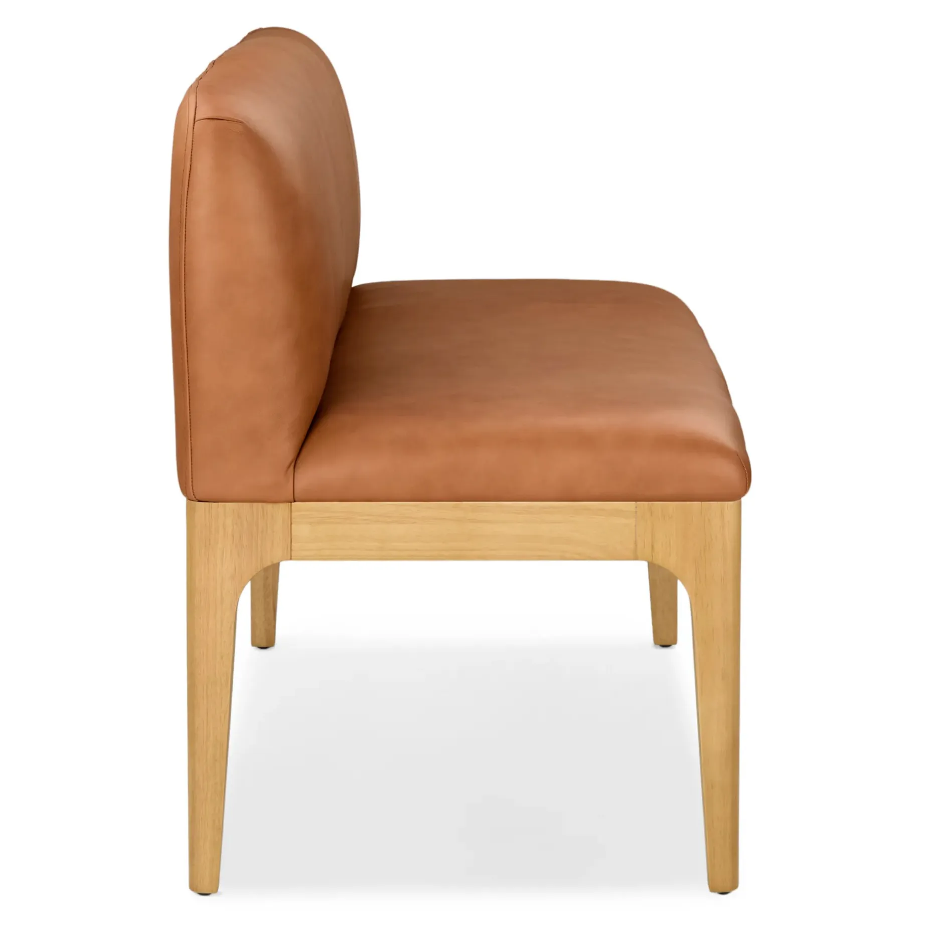 Rosin 53" Leather Armless Banquette - Natural Oak and Lucia Tan