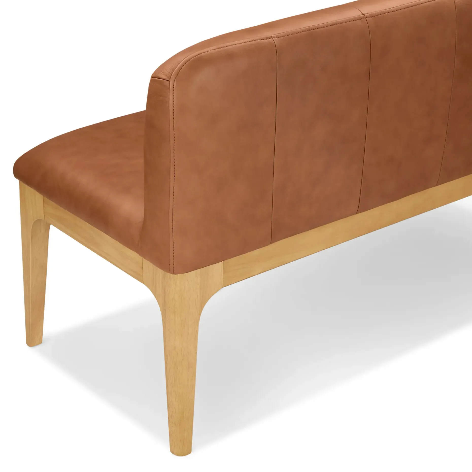Rosin 53" Leather Armless Banquette - Natural Oak and Lucia Tan
