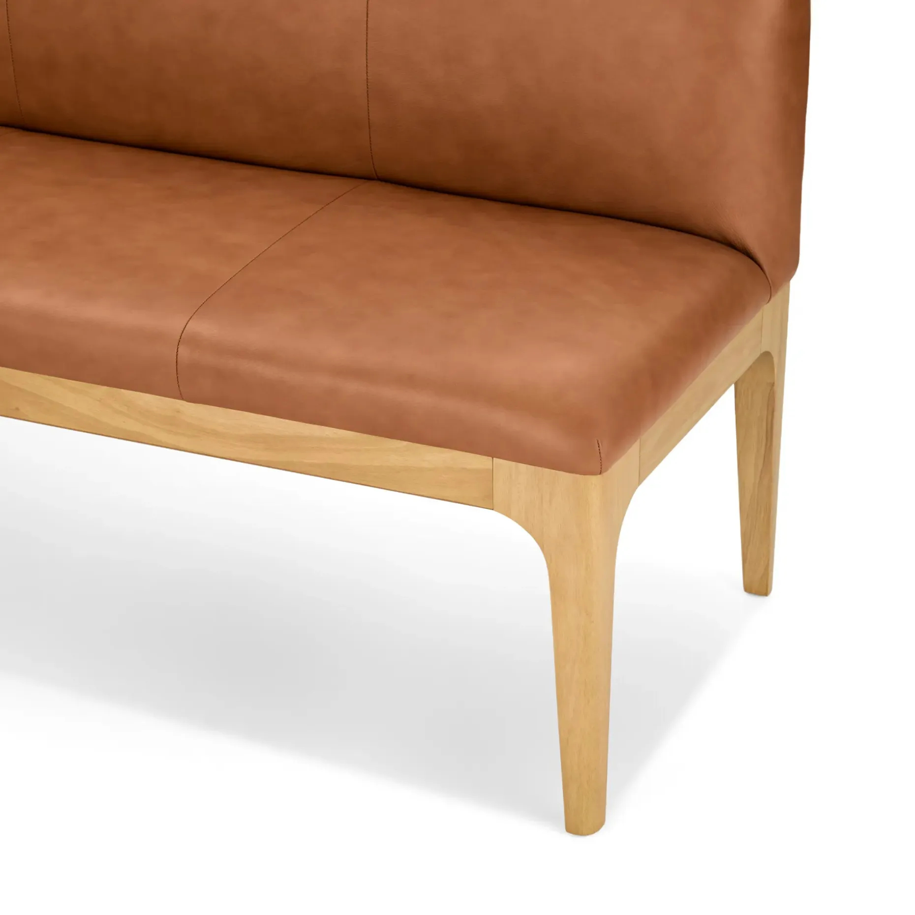Rosin 53" Leather Armless Banquette - Natural Oak and Lucia Tan