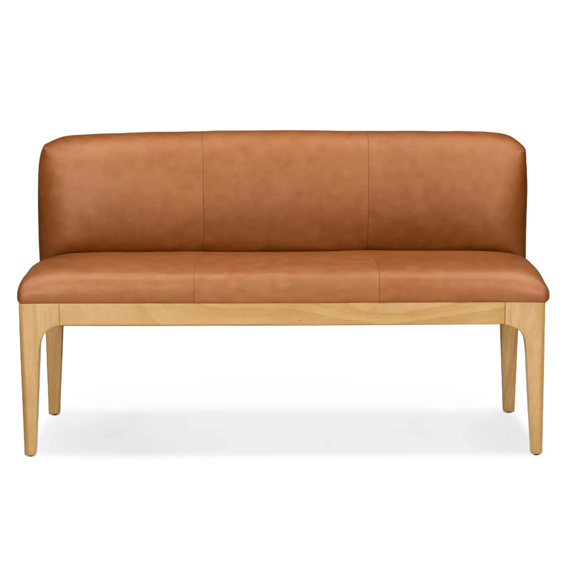 Rosin 53" Leather Armless Banquette - Natural Oak and Lucia Tan