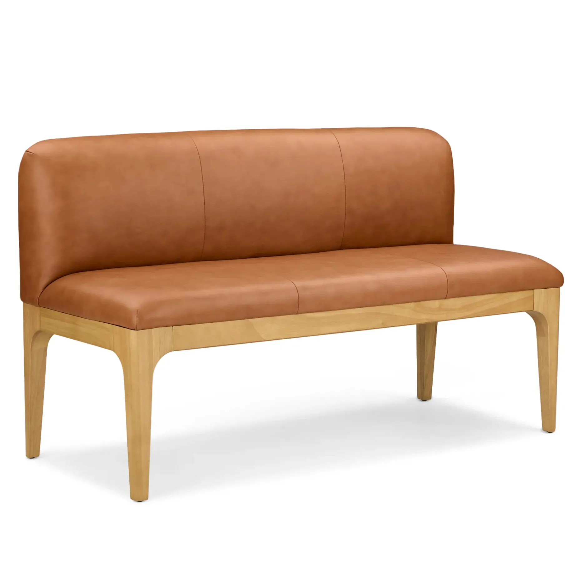 Rosin 53" Leather Armless Banquette - Natural Oak and Lucia Tan
