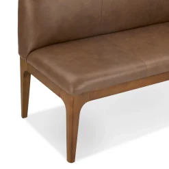 Rosin 53" Leather Armless Banquette - Smoked Oak and Lucia Brown