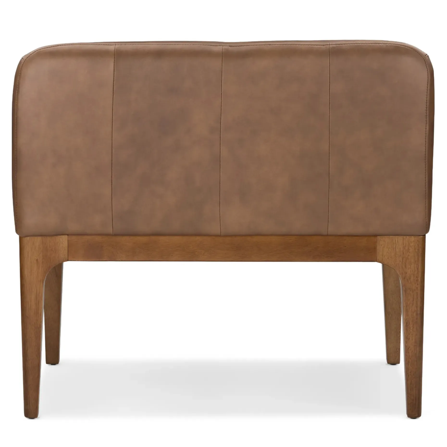 Rosin 34" Leather Armless Banquette - Smoked Oak and Lucia Brown