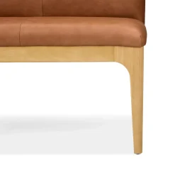 Rosin 34" Leather Armless Banquette - Natural Oak and Lucia Tan