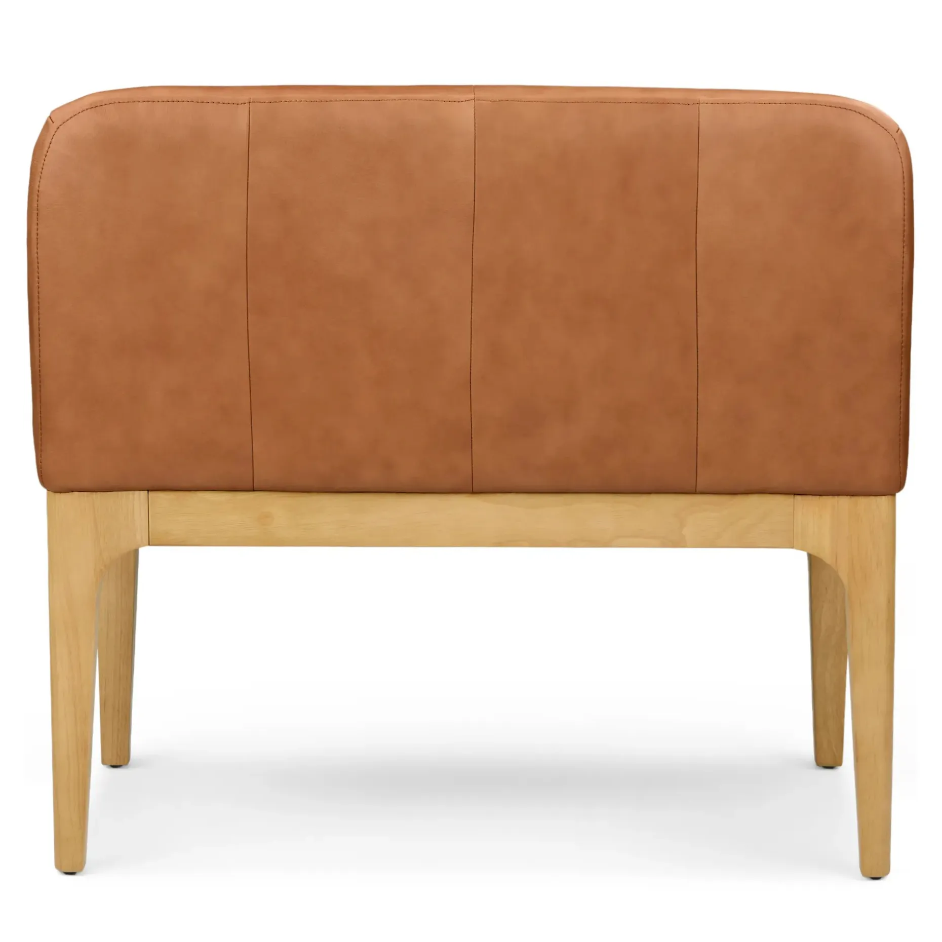 Rosin 34" Leather Armless Banquette - Natural Oak and Lucia Tan