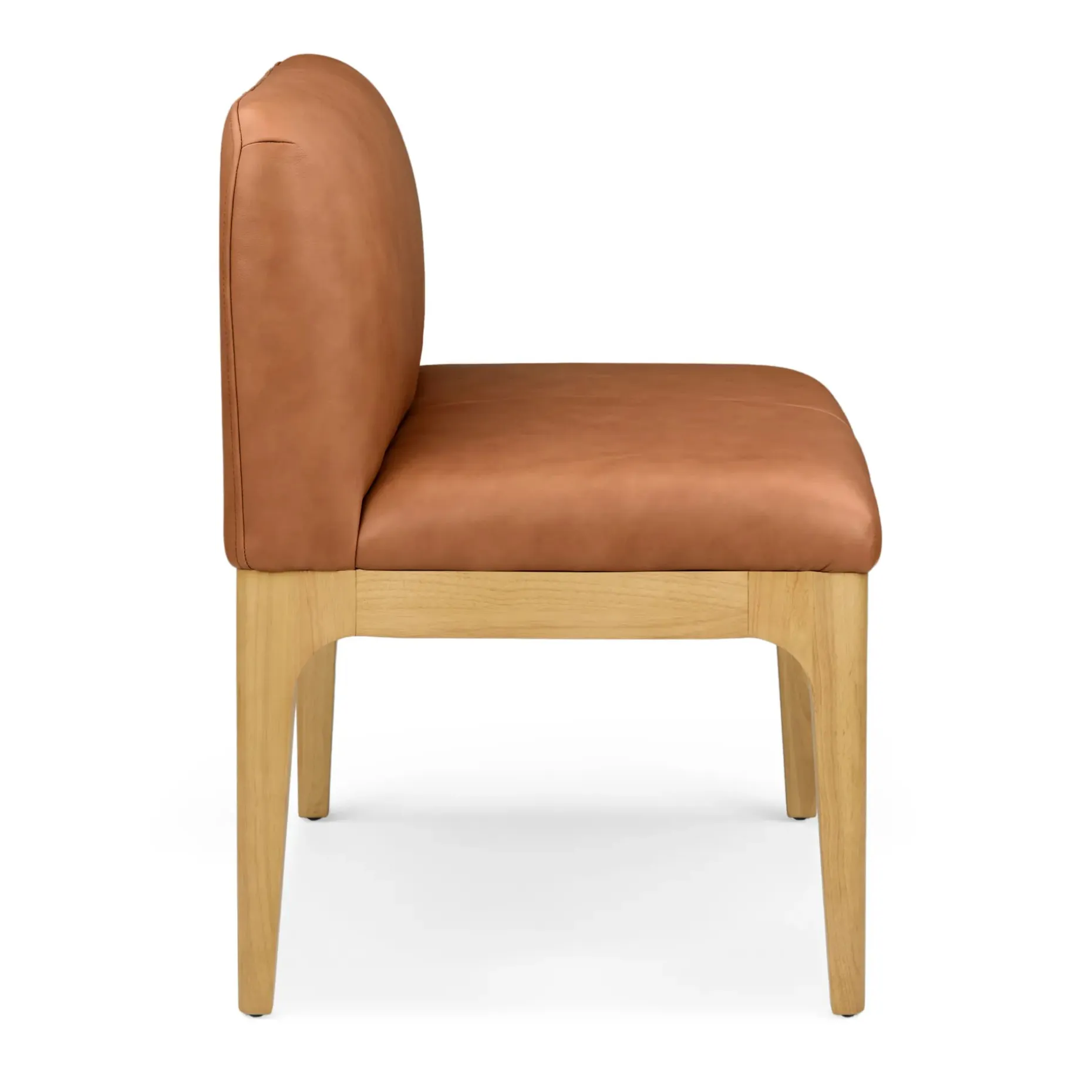 Rosin 34" Leather Armless Banquette - Natural Oak and Lucia Tan