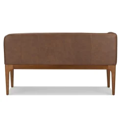 Rosin 56.75" Leather Left Corner Banquette - Smoked Oak and Lucia Brown