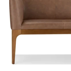 Rosin 56.75" Leather Left Corner Banquette - Smoked Oak and Lucia Brown
