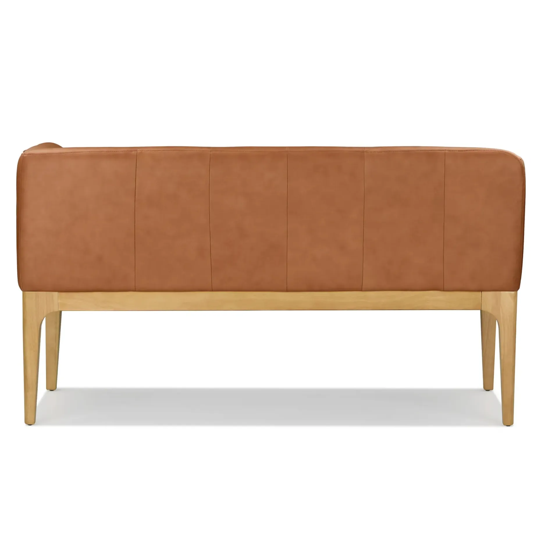 Rosin 56.75" Leather Right Corner Banquette - Natural Oak and Lucia Tan