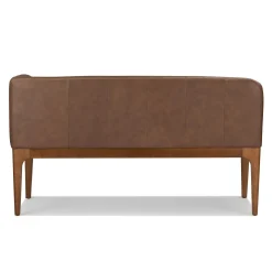 Rosin 56.75" Leather Right Corner Banquette - Smoked Oak and Lucia Brown