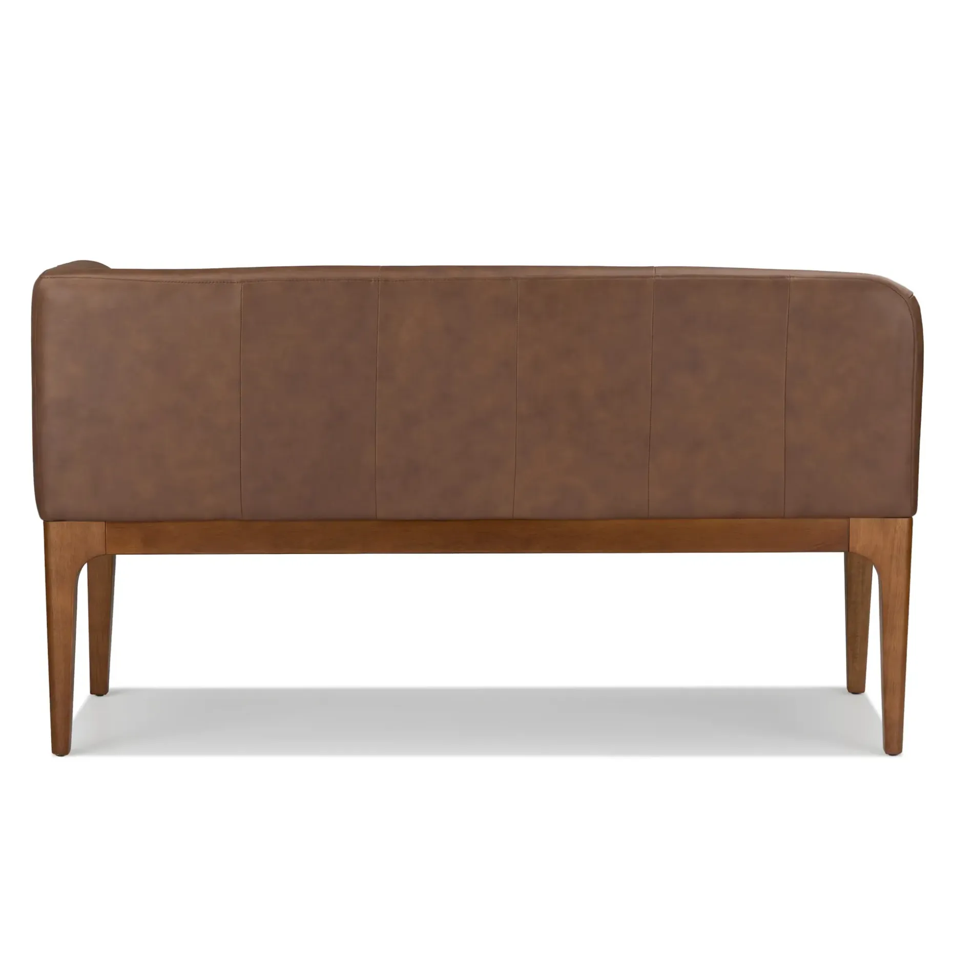 Rosin 56.75" Leather Right Corner Banquette - Smoked Oak and Lucia Brown
