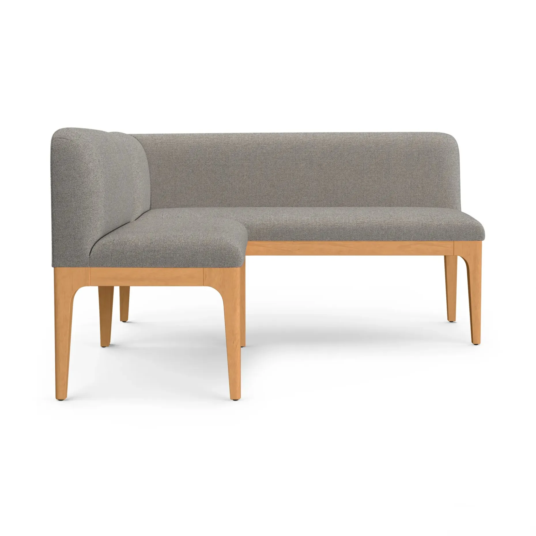 Rosin 55.75" Left Arm Banquette Set - Natural Oak and Hestia Gray