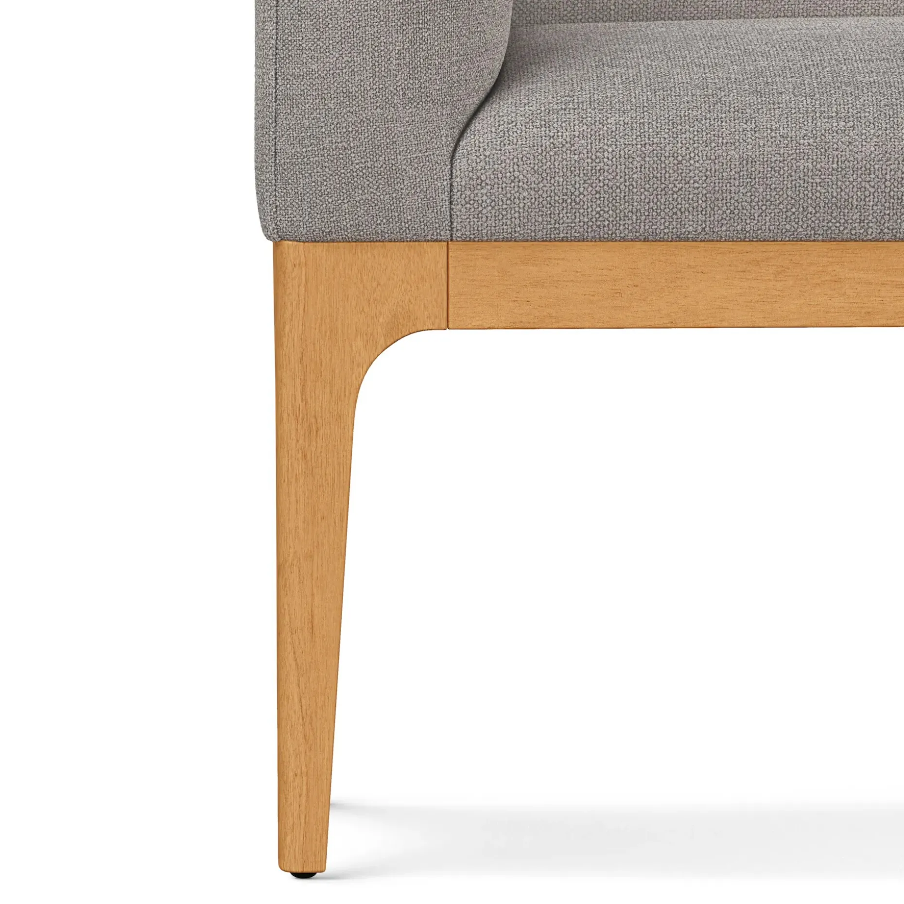 Rosin 55.75" Left Arm Banquette Set - Natural Oak and Hestia Gray