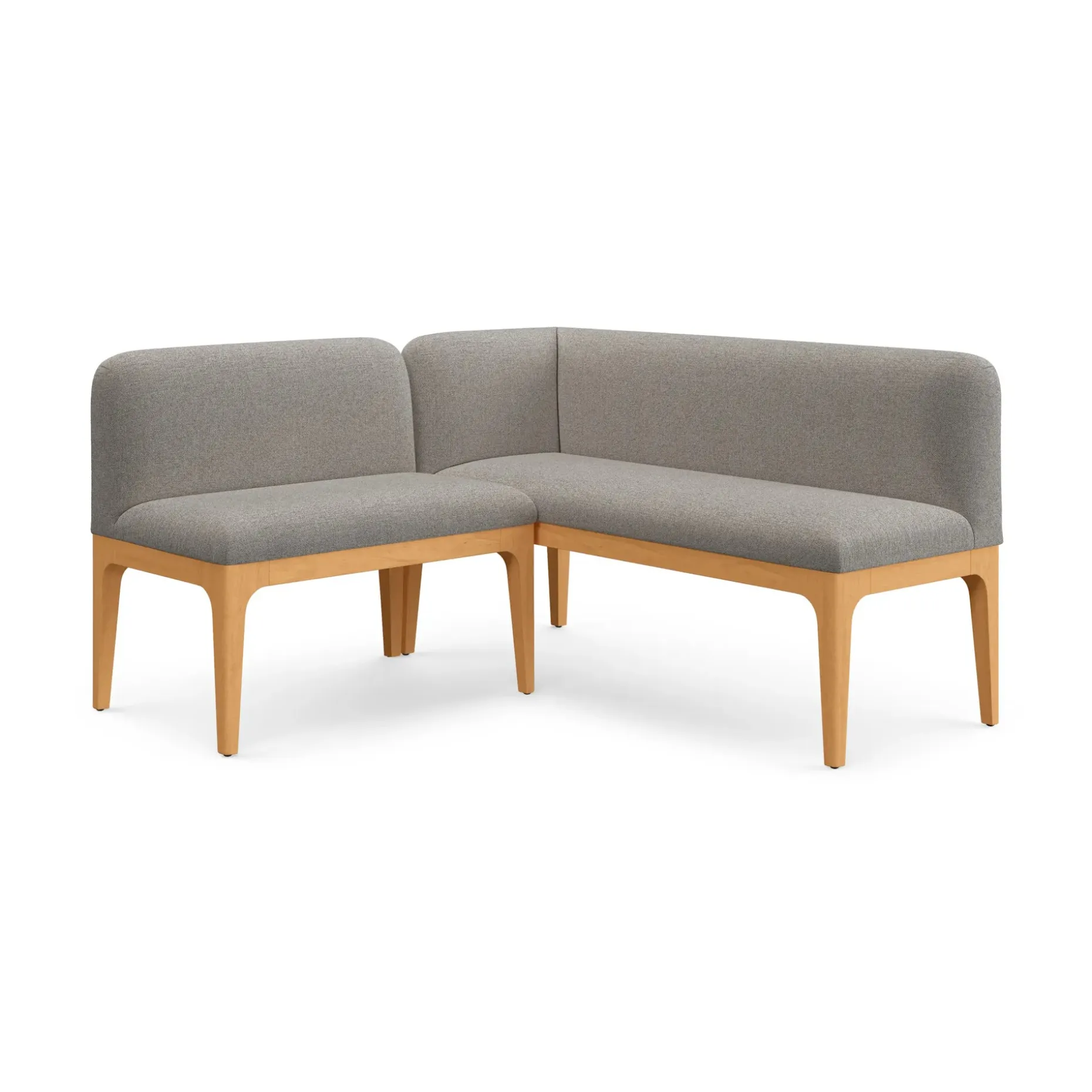 Rosin 55.75" Left Arm Banquette Set - Natural Oak and Hestia Gray
