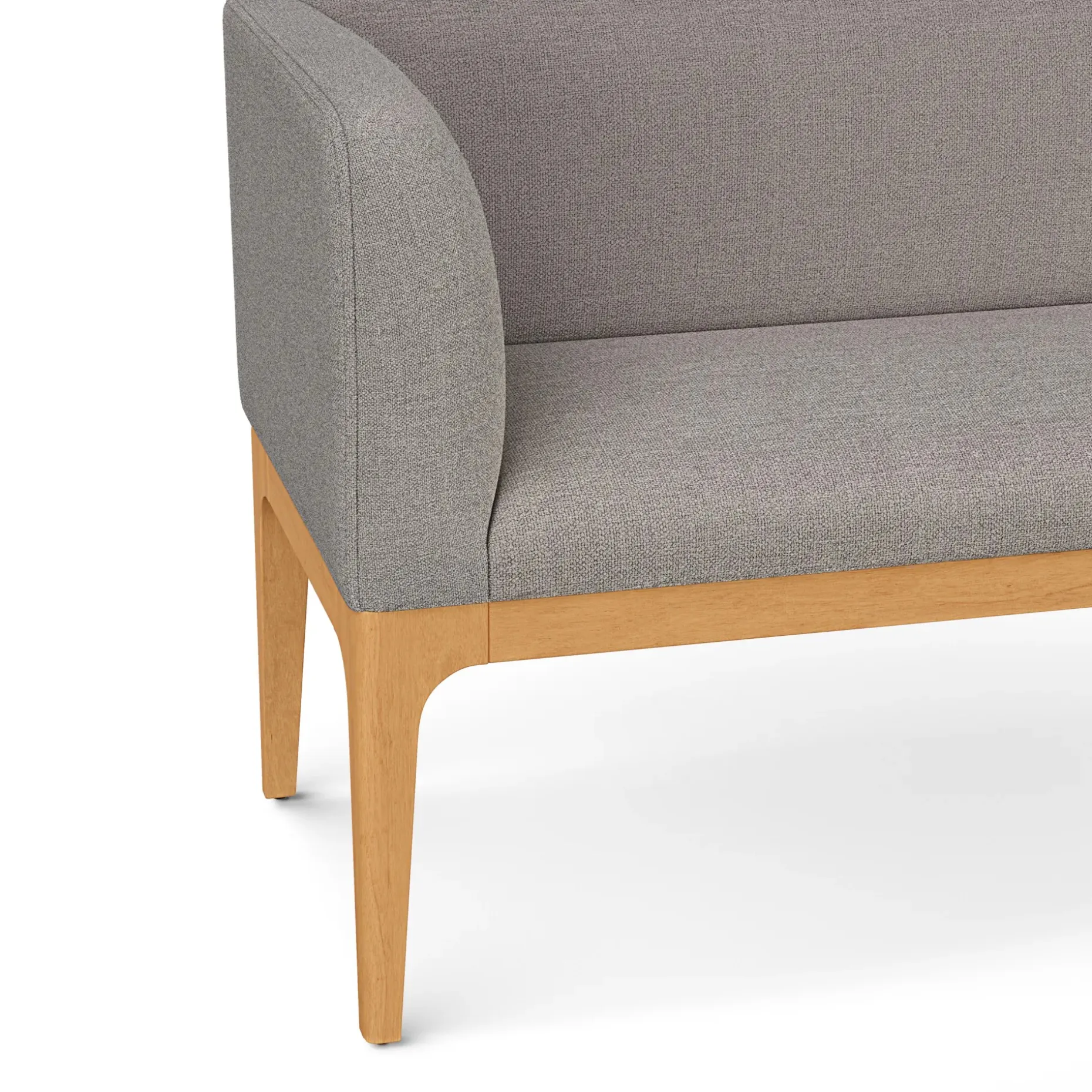 Rosin 55.75" Left Arm Banquette Set - Natural Oak and Hestia Gray